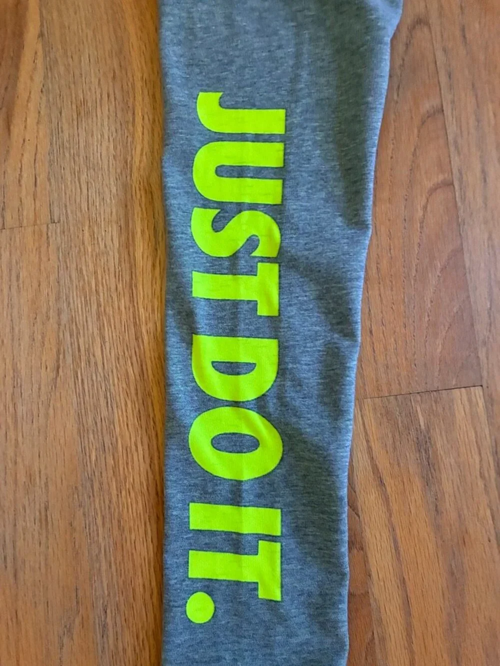 Nike Girls Gray Just Do It Neon Logo Leggings Medium